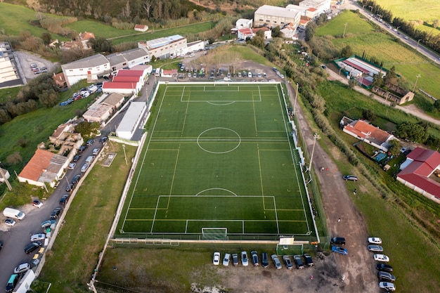 Vista aerea del campo di calcio