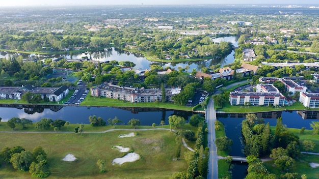 Aerial view of the fort lauderdale city in florida