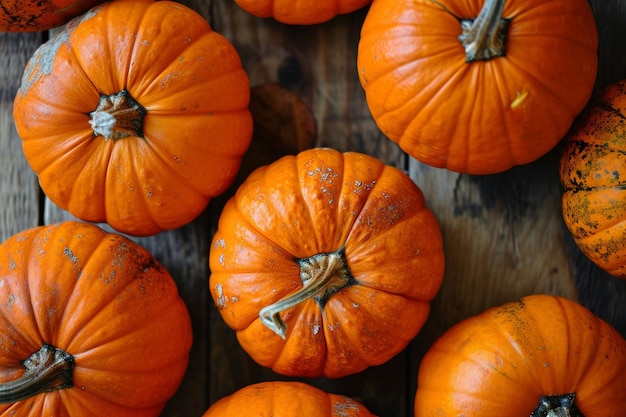 Aerial view of fresh pumpkin