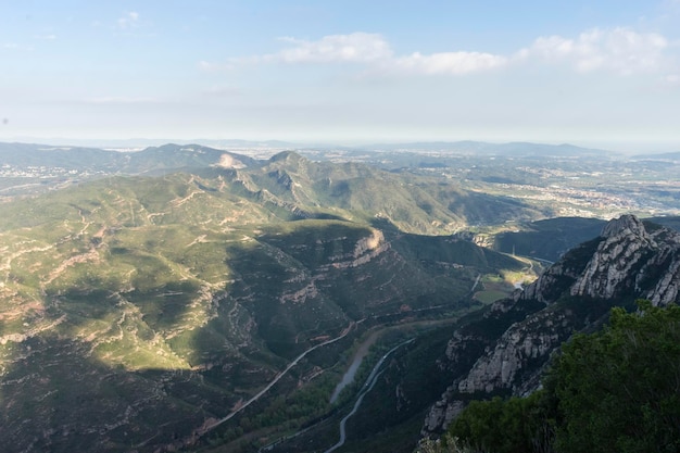 Aerial view from montserrat monastery in catalonia, spain