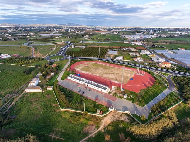 Photo aerial. view from the sky to the portuguese city of faro.