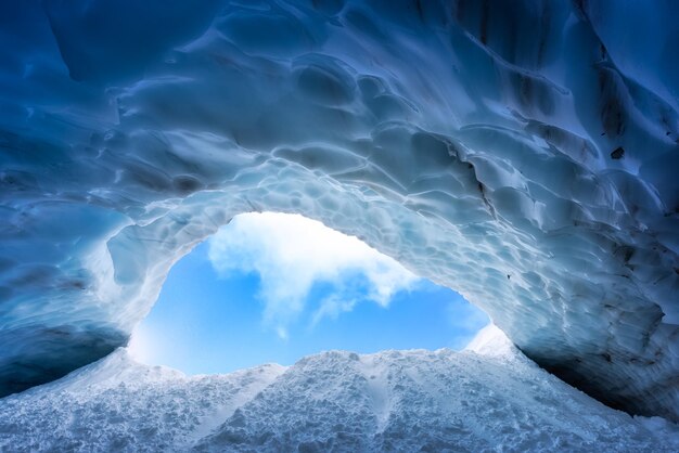 凍った海の空中写真