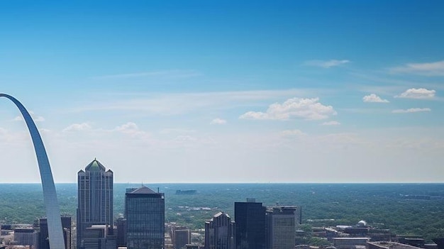 aerial view of the gateway arch and st louis mo