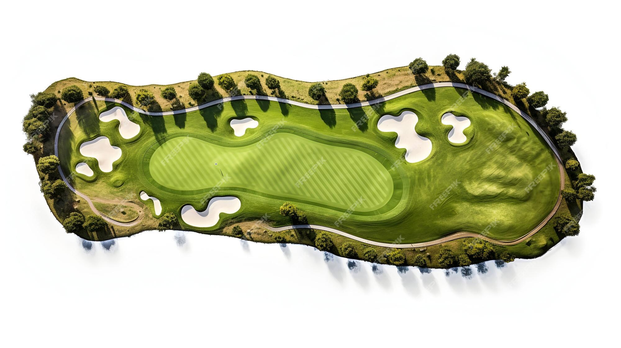 Premium Photo Aerial view of a golf course with flag Premium Photo Aerial view of a golf course with flag