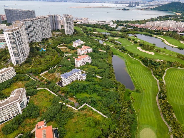 Aerial view of golf course