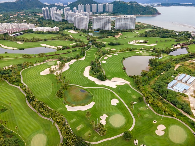 Aerial view of golf course