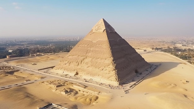aerial view of the great pyramid of giza