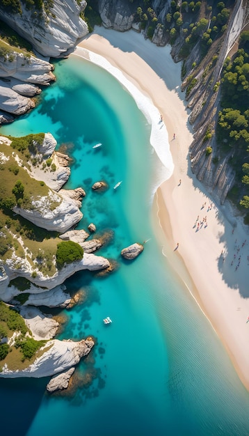 Aerial view of greek coastline