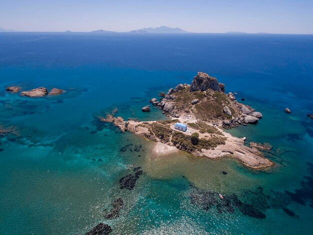 Aerial view of a greek island