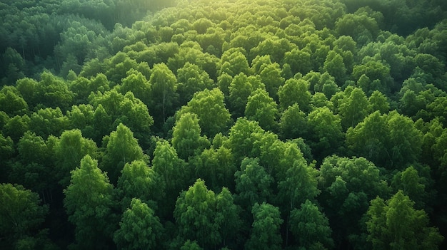 Aerial view of green trees