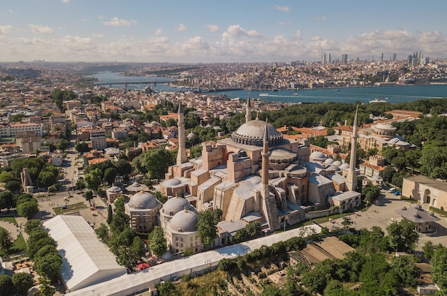 Aerial view of Hagia Sophia in Istanbul