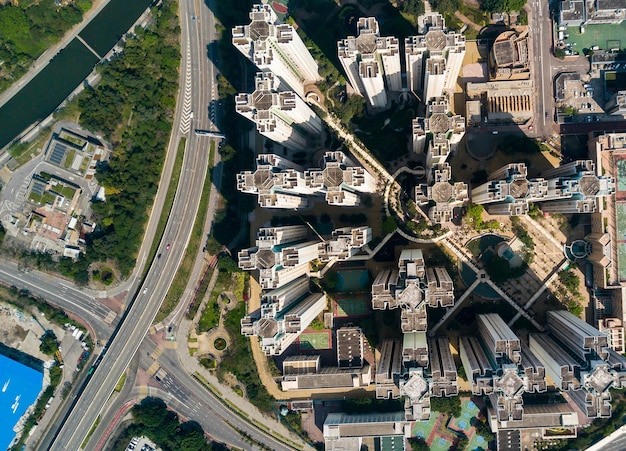 Aerial view of Hong Kong