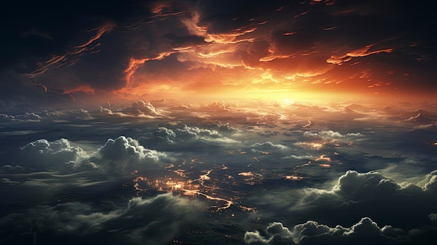ハリケーンの航空写真 地球上の気象雲の形成
