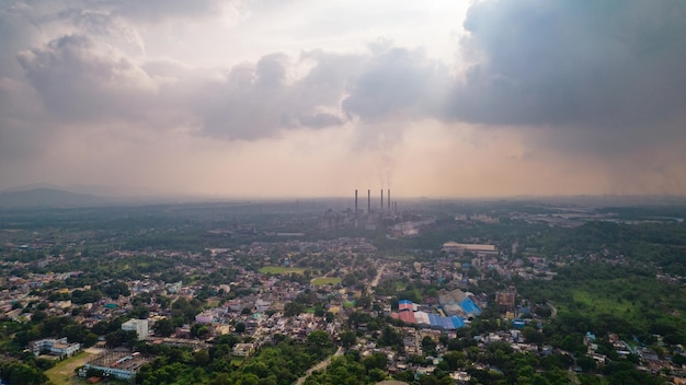 Foto veduta aerea di una città industriale in india