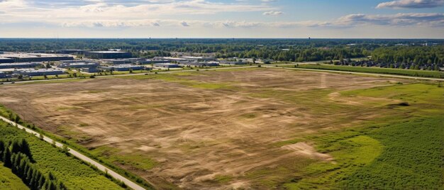 Photo aerial view of industrial development land