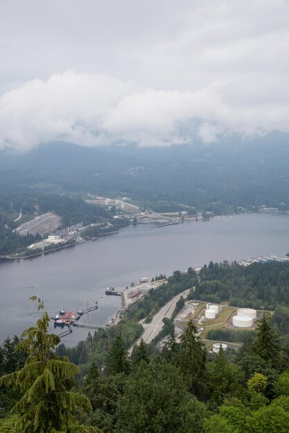 Aerial view of industrial sites in Port Moody