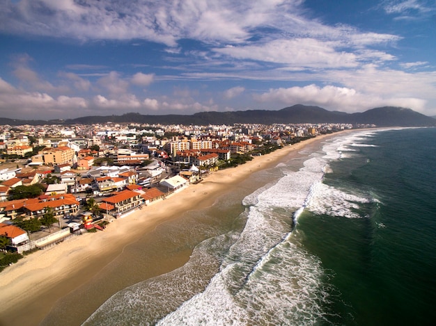 Aerial view Ingleses Beach in Florianopolis, Brazil.