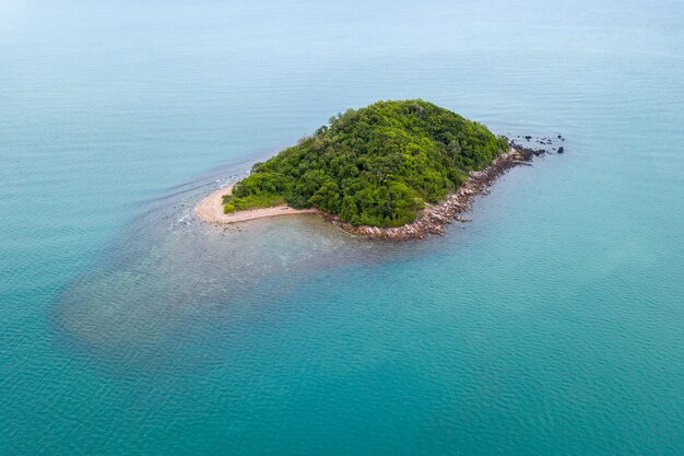 Aerial view island in the sea