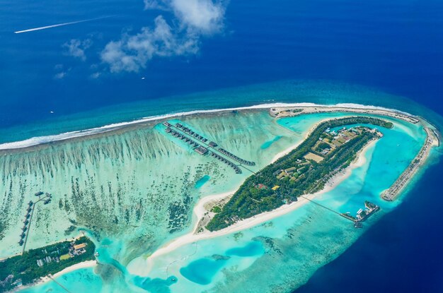 Aerial view of island