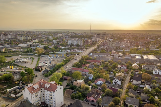 Aerial view of Ivano-Frankivsk city, Ukraine.