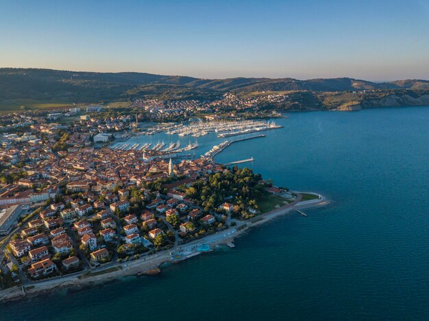 Aerial view at Izola Old Town Slovenia