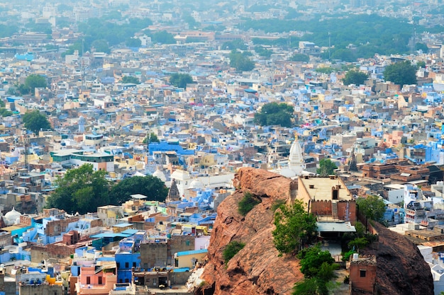 Aerial view of jodhpur blue city jodphur rajasthan india