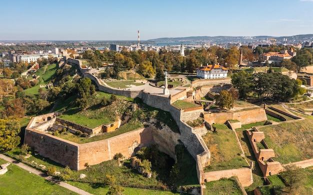Photo aerial view of kalemegdan fortress in belgrade