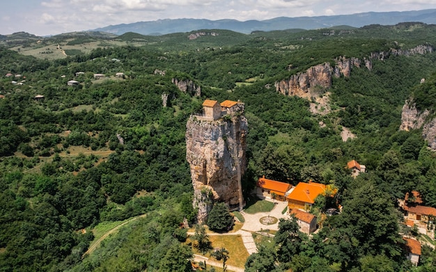 Aerial view of katskhi pillar