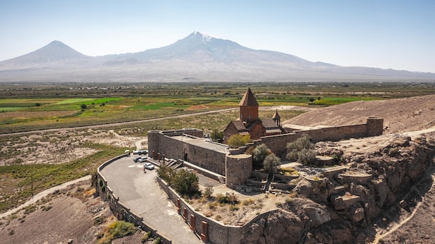 Aerial view of khor virap monastery