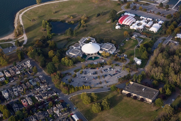 Aerial view of Kits Point Vanier Park Vancouver