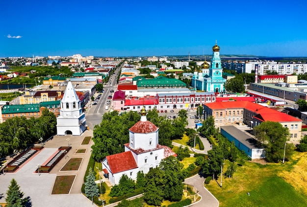 Aerial view of the Kremlin in Syzran, Samara Oblast of Russia
