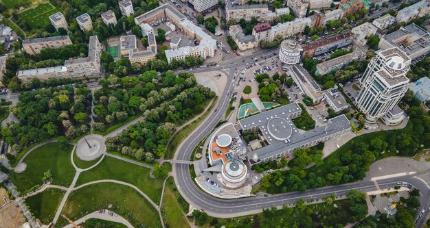 Вид с воздуха на город Киев