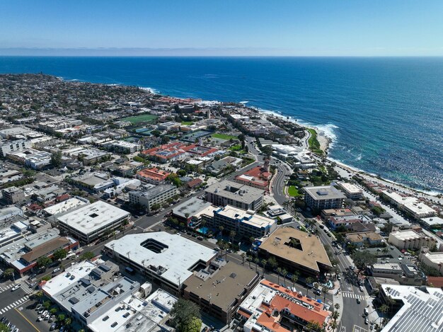 Aerial view of la jolla town and beach in san diego california travel destination in usa