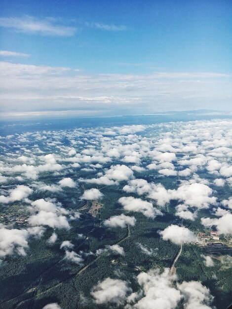 Aerial view of landscape against sky