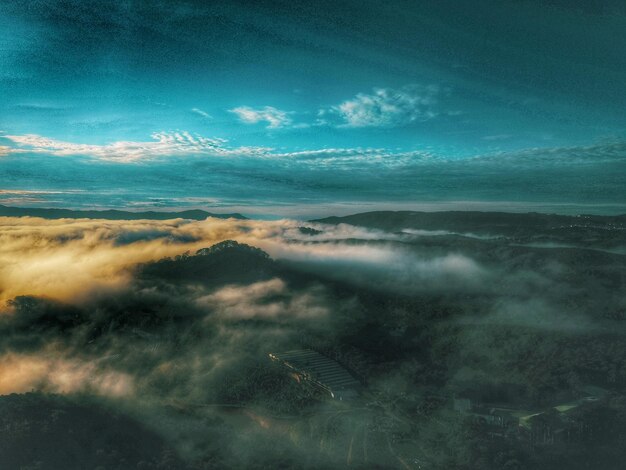 Aerial view of landscape against sky