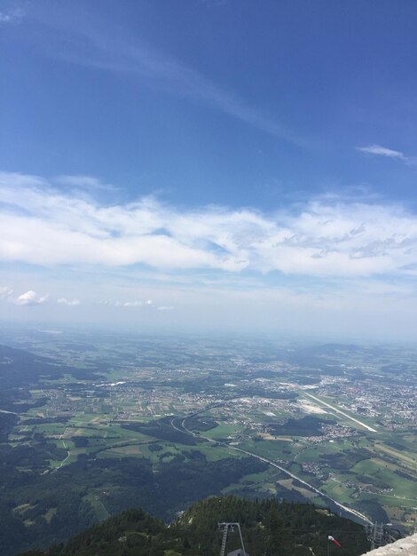 Aerial view of landscape against sky