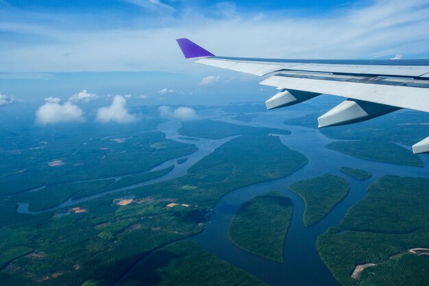 空から眺める風景と空