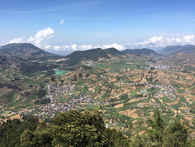 Aerial view of landscape against sky