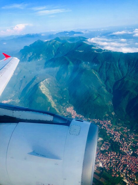 Photo aerial view of landscape against sky