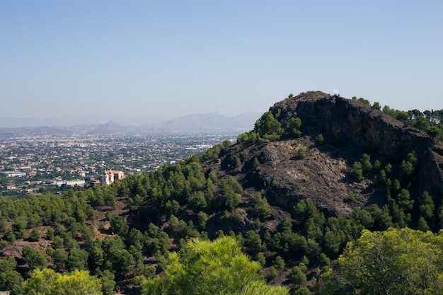 Aerial view of the landscape of the city of Murcia