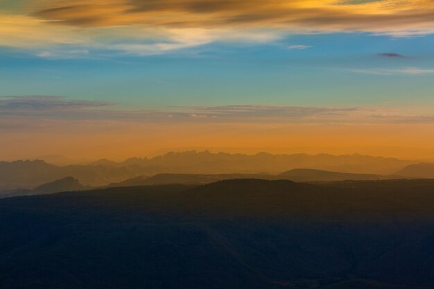 Aerial view landscape from the top of mountain