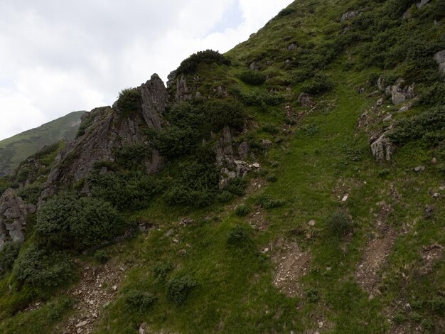 Aerial View Landscape Mountain Tracking tourism trace