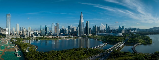 Aerial view of landscape in shenzhen citychina