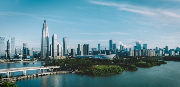 Photo aerial view of landscape in shenzhen citychina