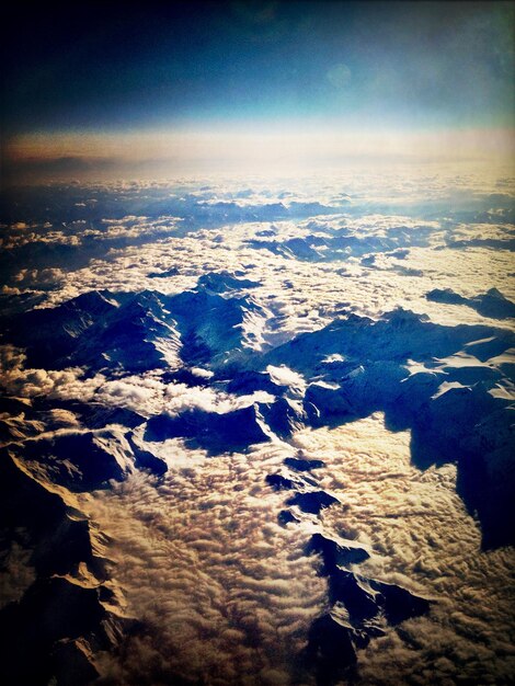 Foto vista aerea del paesaggio