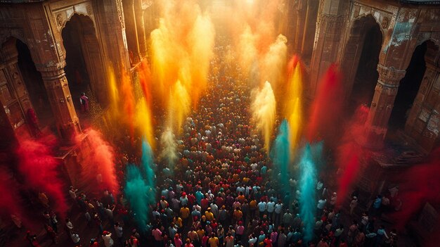 Foto veduta aerea di un grande che illustra una bella scena