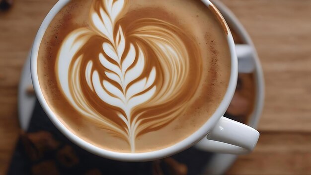 Aerial view of latte art