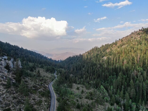 Aerial view of Lee Vining Mountain USA