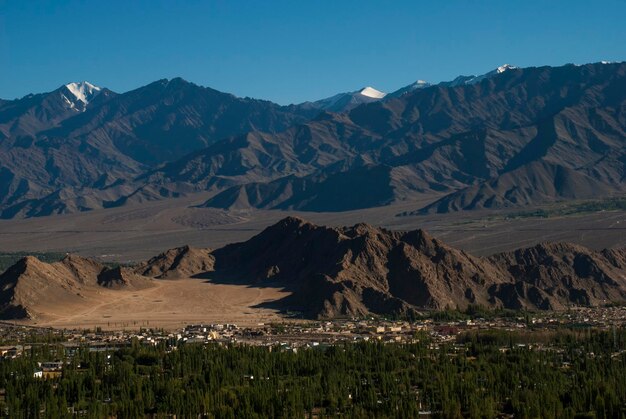 Aerial view of leh city