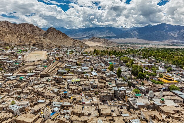 Aerial view of Leh